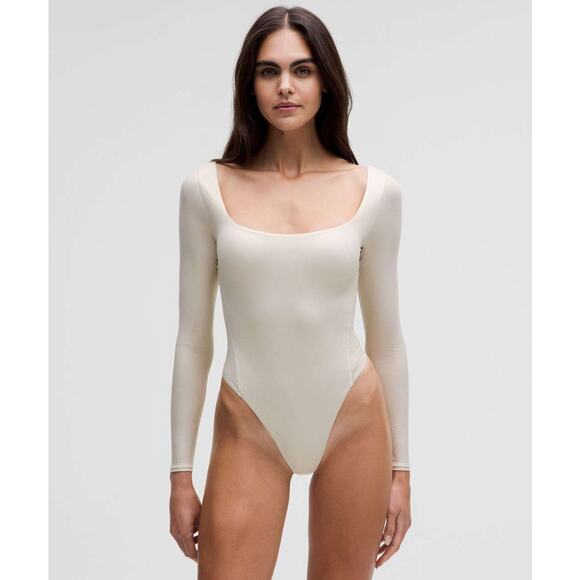 0129 NWT LLL Wundermost Soft Nulu Sq-Neck Long-Slve Bodysuit *Shine Bone XL - Picture 1 of 4